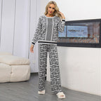 Graphic Print Knit Loungewear Set