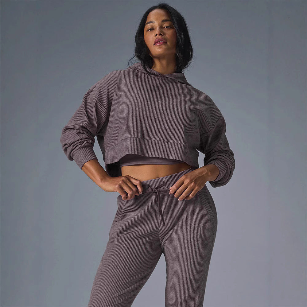 Women's Relaxed Crop Sweatshirt and Jogger Set