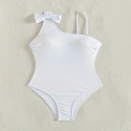 Women's Asymmetrical One-Piece Swimsuit with Bow Detail