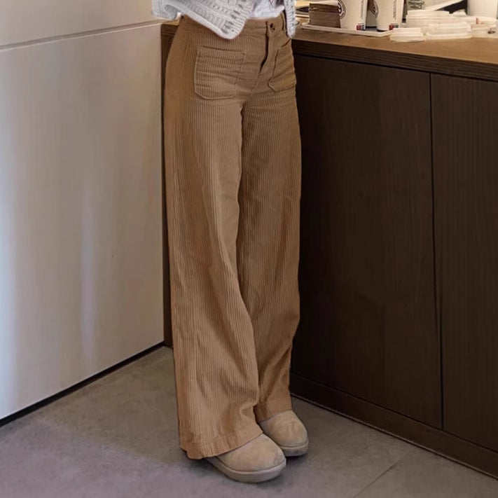 Women's Comfortable and Stylish Wide-Leg Corduroy Pants