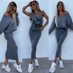 Fashionable Asymmetric Cotton Outfit Set