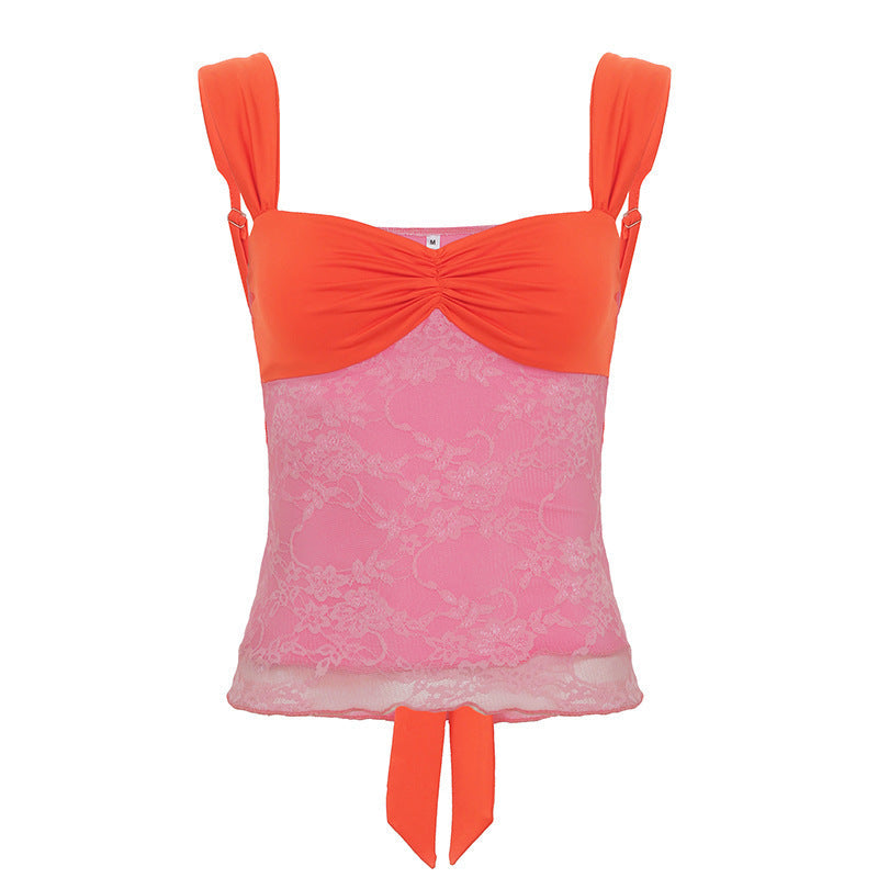Women's Comfortable Tank Top with Elegant Lace