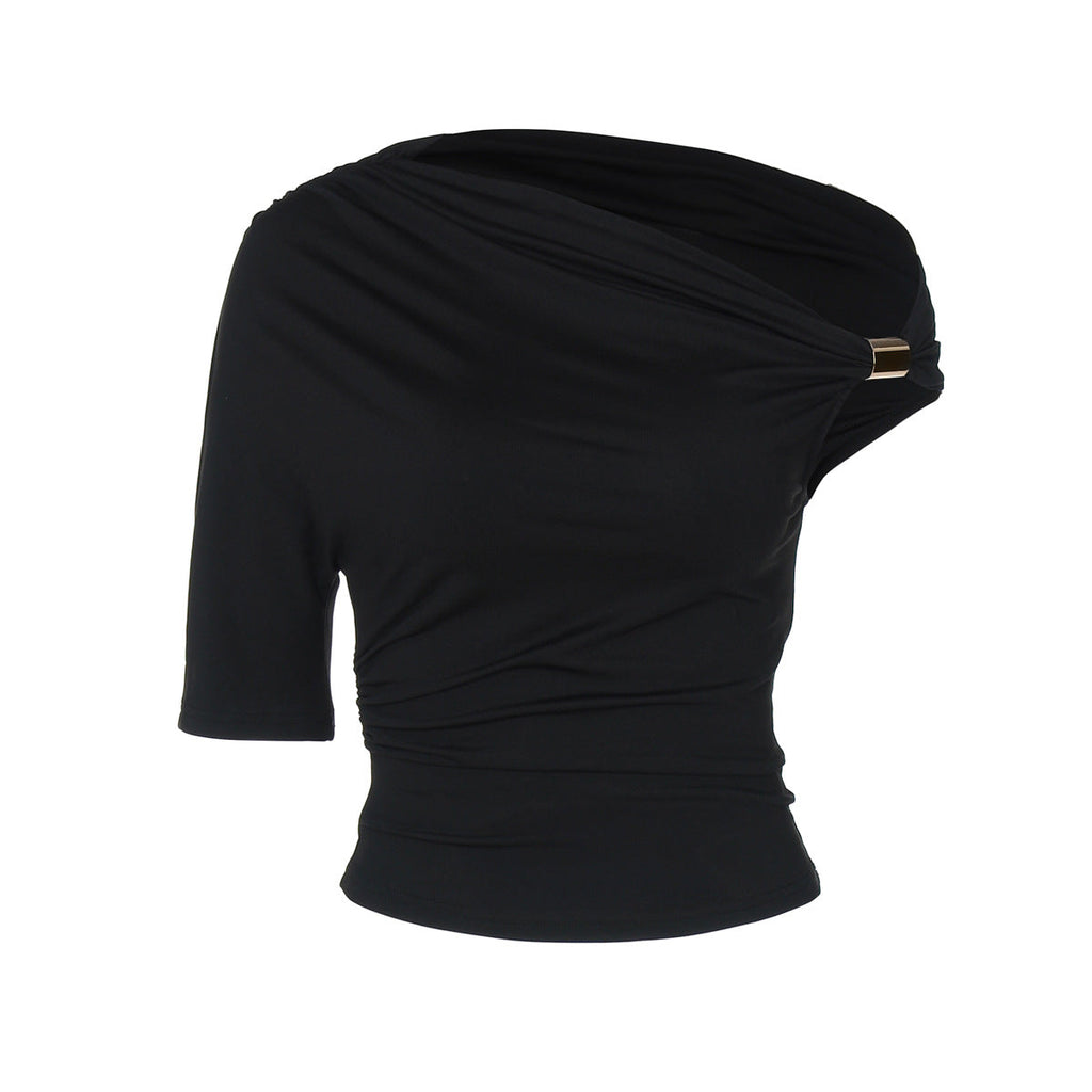 Women's Asymmetrical Top with Ruching