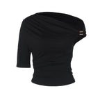 Women's Asymmetrical Top with Ruching