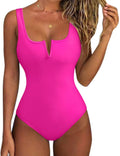 Women's Swimsuit with Deep V-Neck and Adjustable Straps