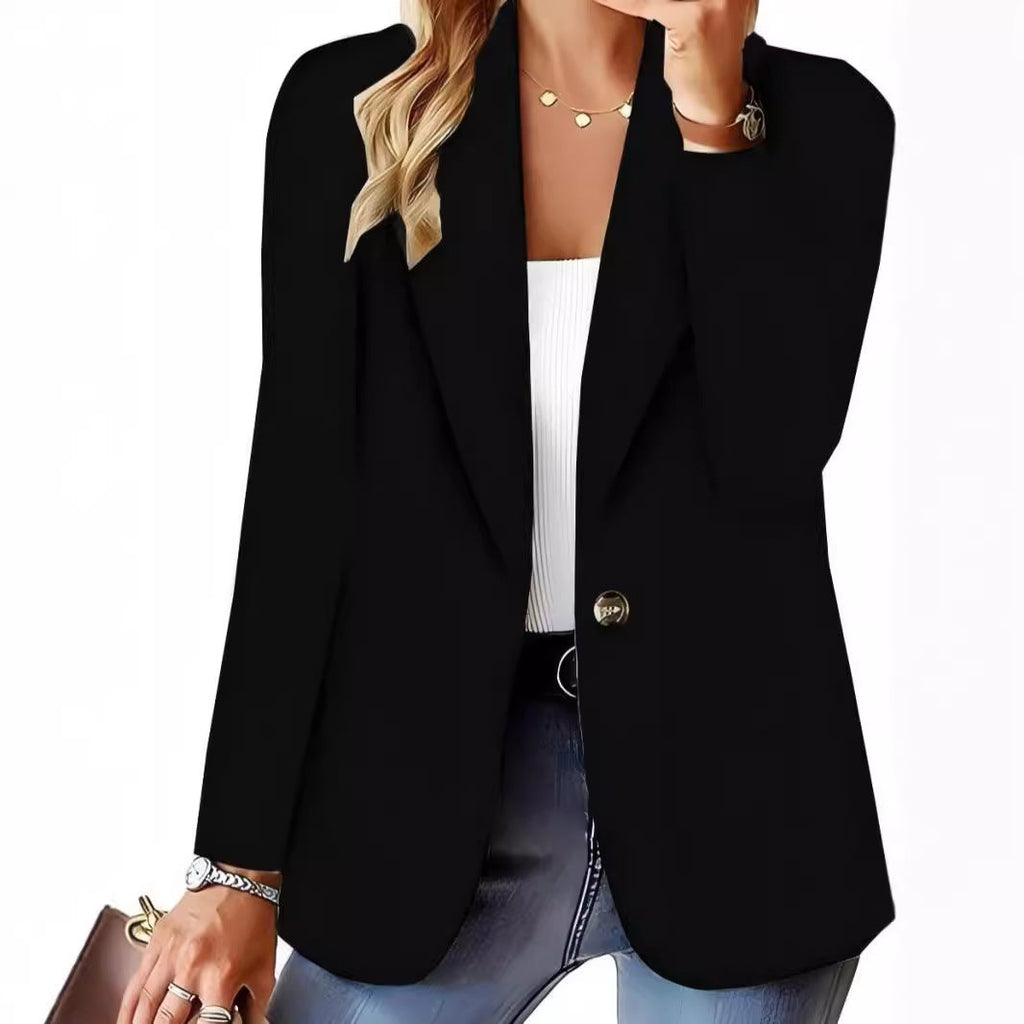 Elegant Knit Blazer Jacket with Cable Pattern