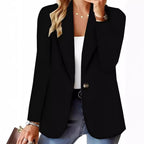 Elegant Knit Blazer Jacket with Cable Pattern