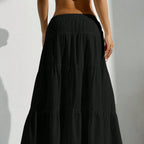Women's Tiered Maxi Skirt with Elastic Waistband