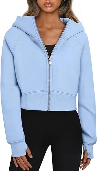 Women's Comfortable Short Sleeve Zip-Up Hoodie