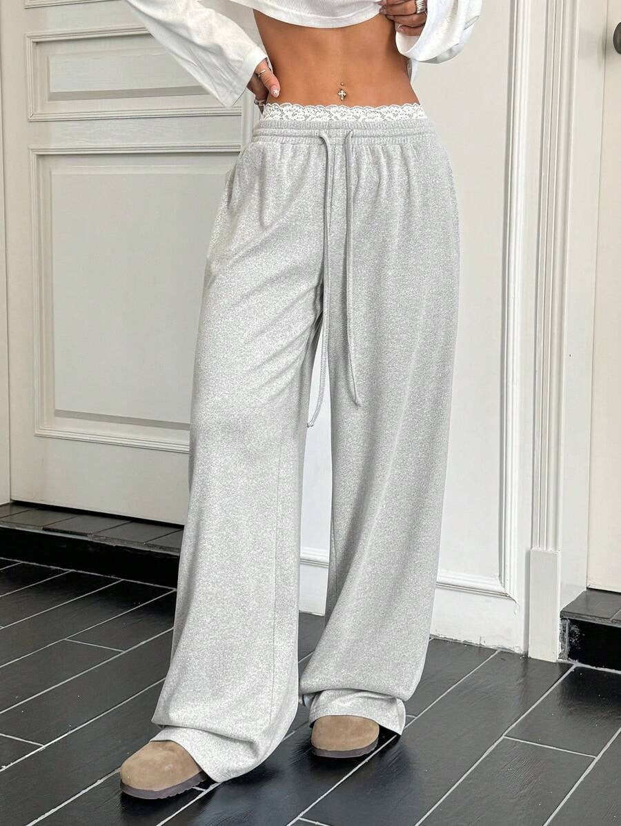 Women's Comfortable Wide-Leg Casual Pants with Elastic Waistband