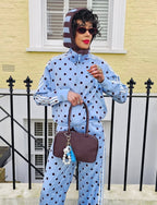 Women's Polka Dot Cotton-Blend Tracksuit Set