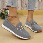 Women's Breathable Slip-On Sneakers with Elastic Inserts and Comfortable Footbed