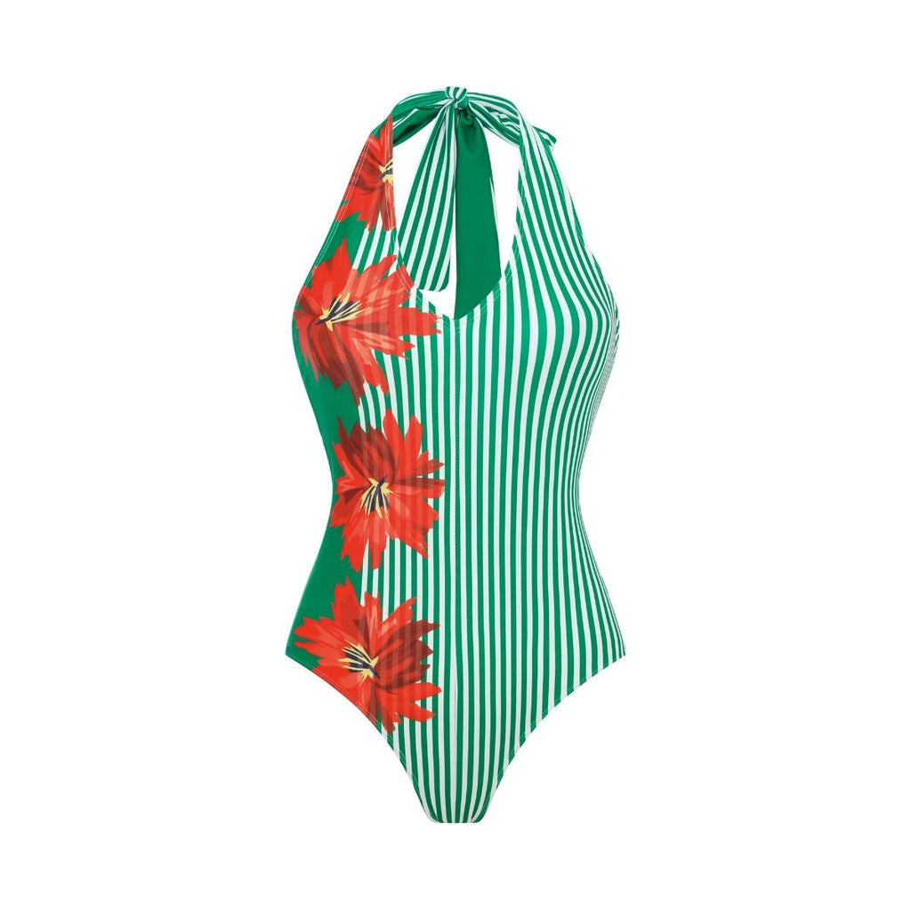 Women's Swimsuit with Ruffle Design and Matching Maxi Skirt