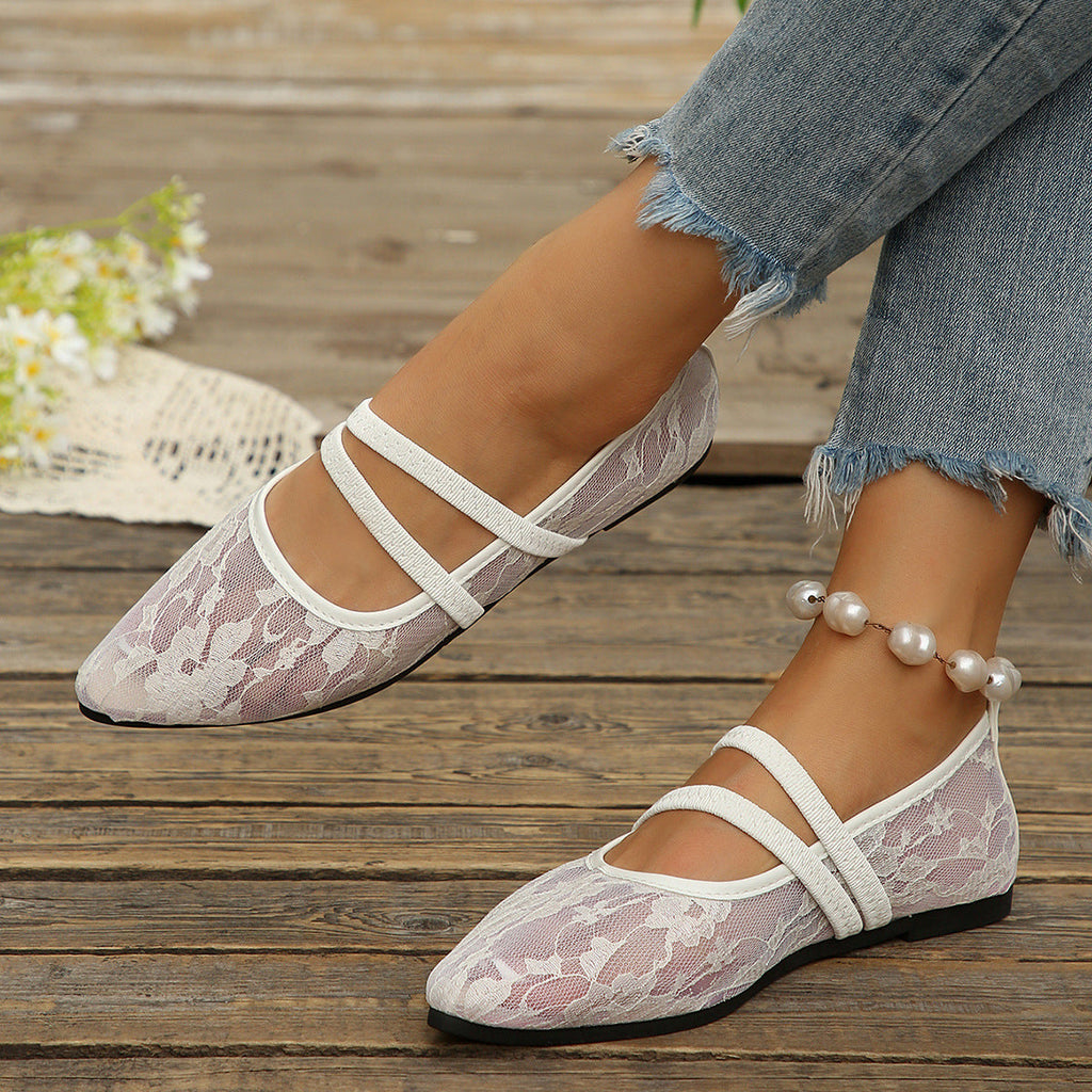 Women's Lace Design Ballet Flats