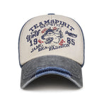 Men's Vintage-Inspired Embroidered Wolf Cap