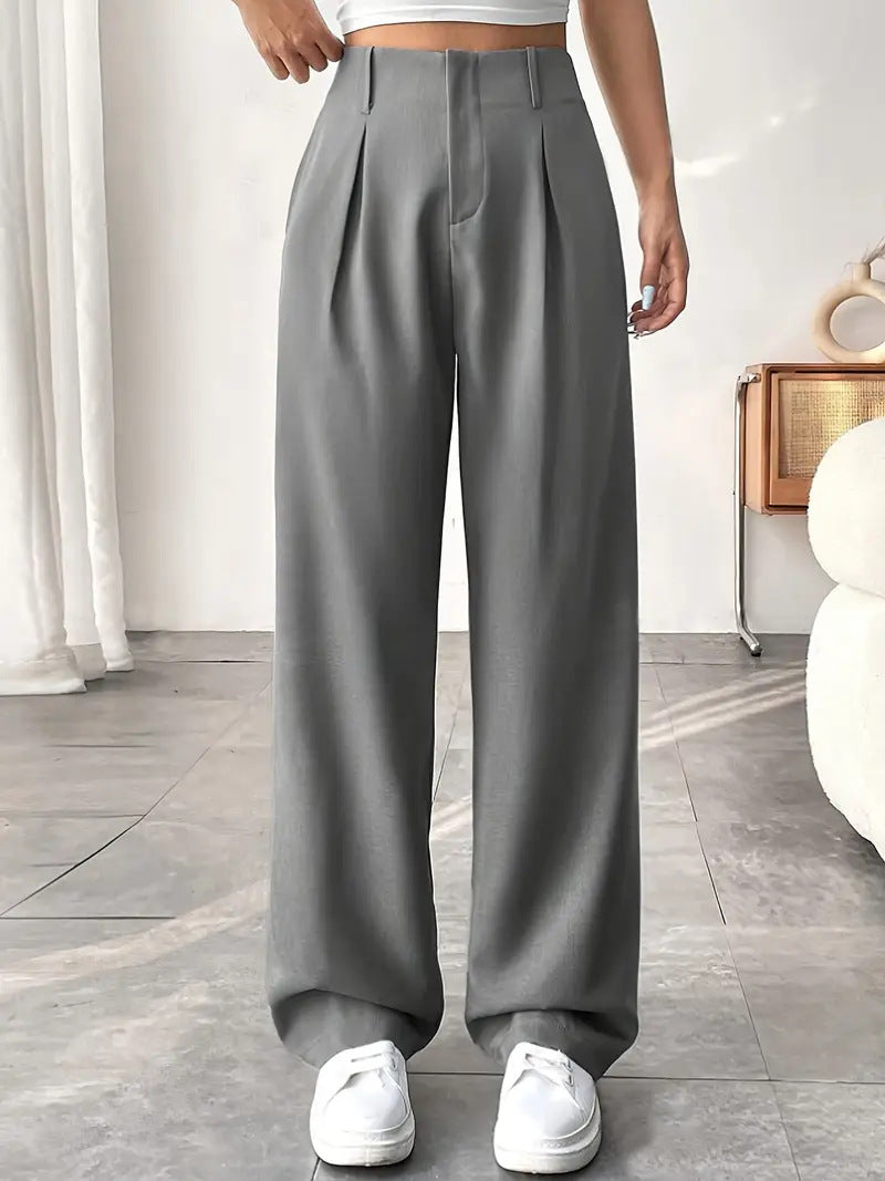 Elegant Wide-Leg Pleated Trousers