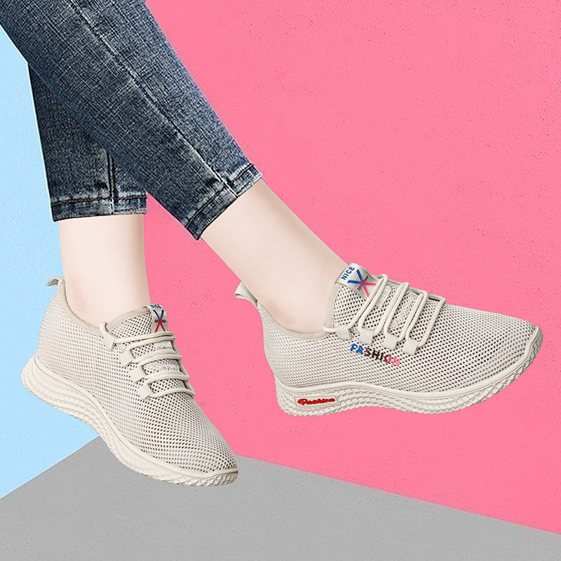Women's Breathable Casual Sneakers with Flexible Sole and Mesh Upper