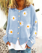 Women's Casual Floral Cardigan with Button Details