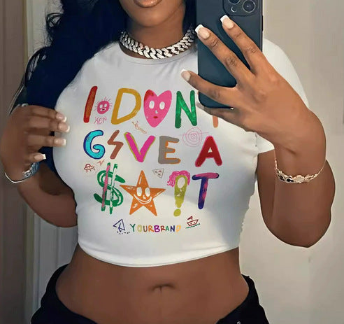 Women's Crop T-Shirt with Creative Statement Design