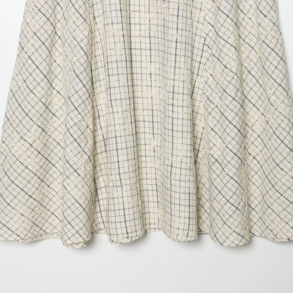 Women's Plaid Maxi Skirt with Flowing Cut