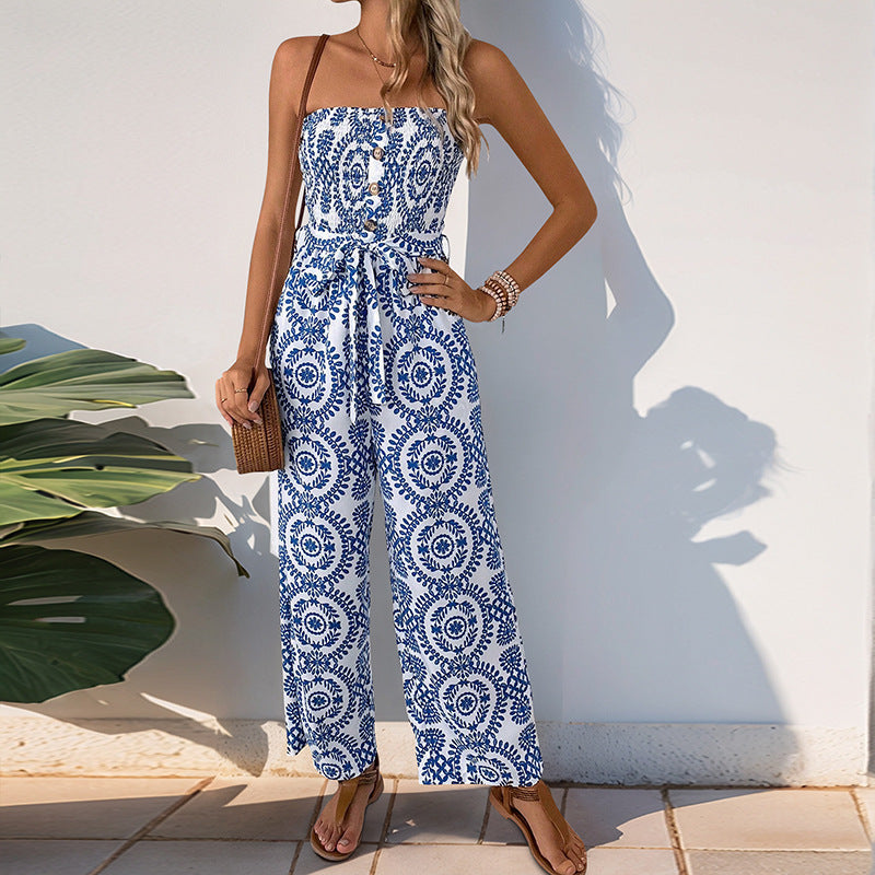 Women's Bandeau Jumpsuit with Pockets