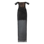 Women's Elaborate Lace Dress with Elegant Ruffle Details