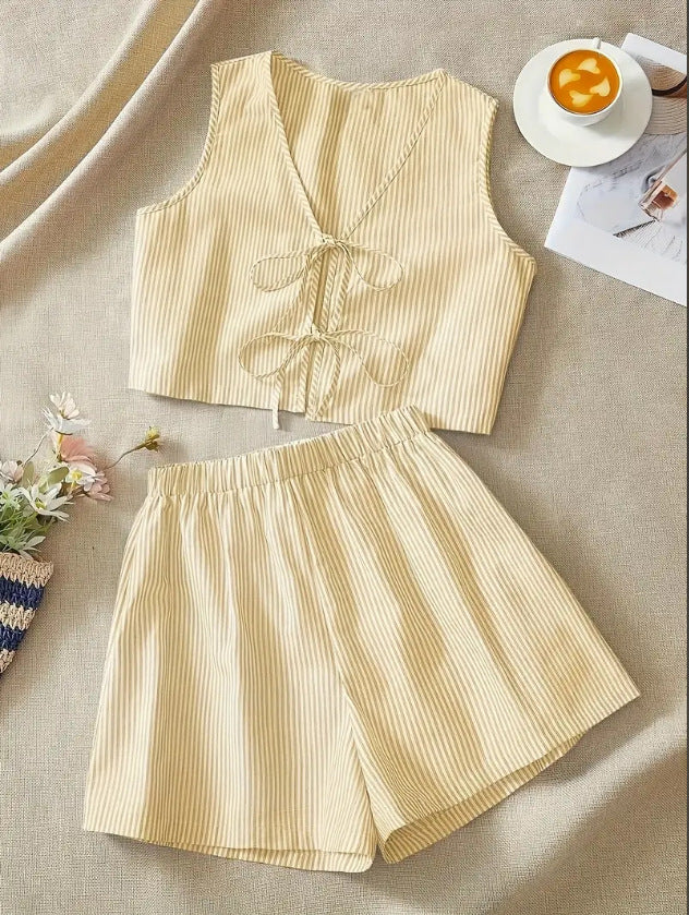 Women's Lounge-Wear Set with Ruching and Back Lacing