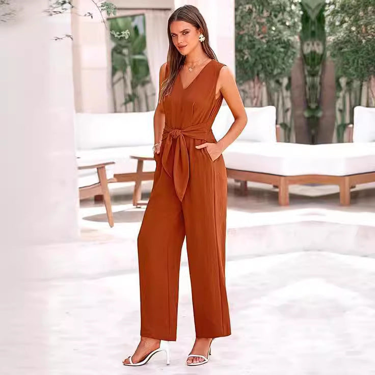 Women's Elegant Tailored Wide-Leg Jumpsuit