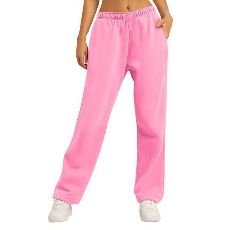 Women's Casual Trousers with Comfortable Fit and Side Pockets