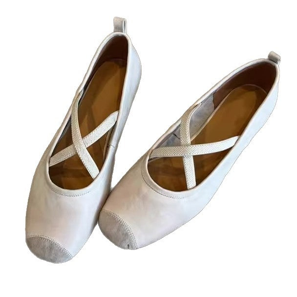 Women's Ballet Flats with Criss-Cross Strap and Comfortable Footbed