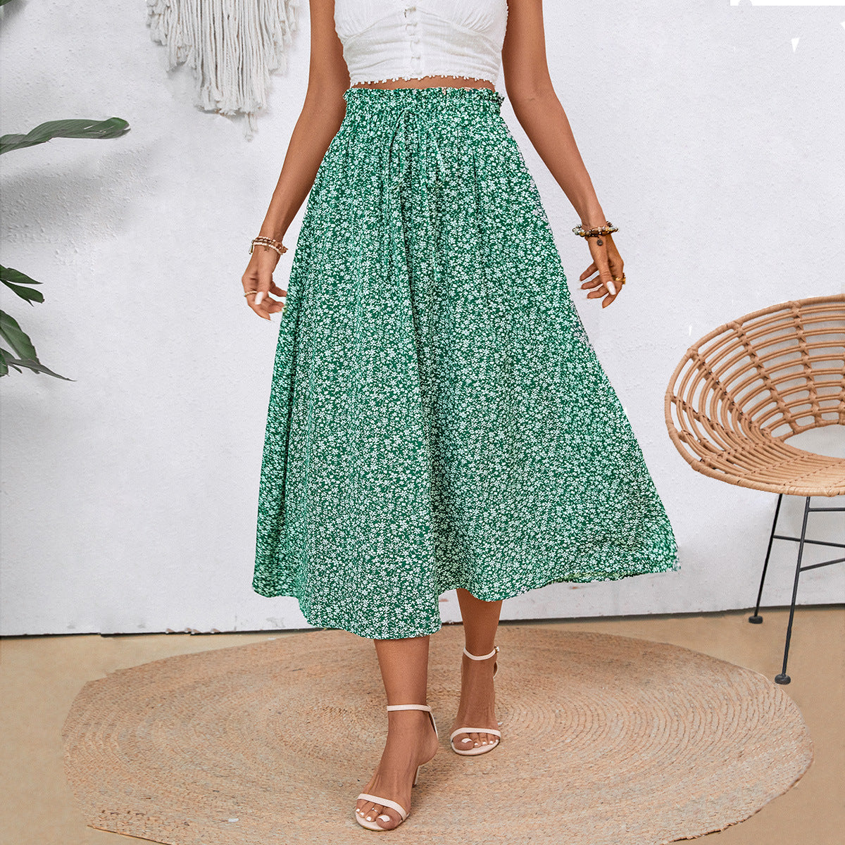 Women's Maxi Skirt with Floral Pattern