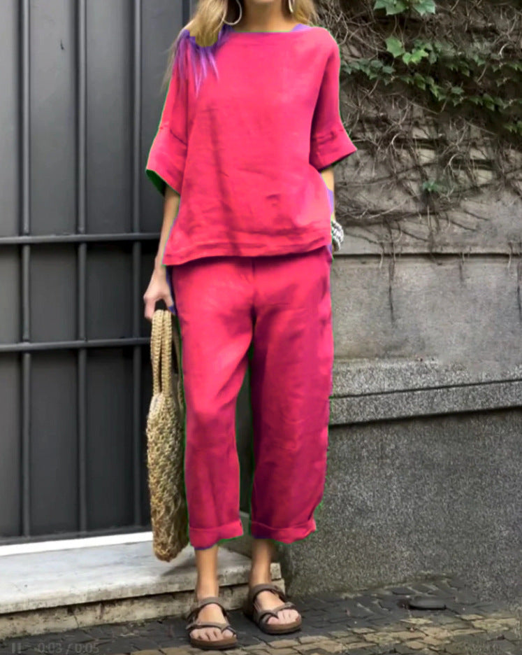 Women's Casual Lounge Set in Breathable Fabric