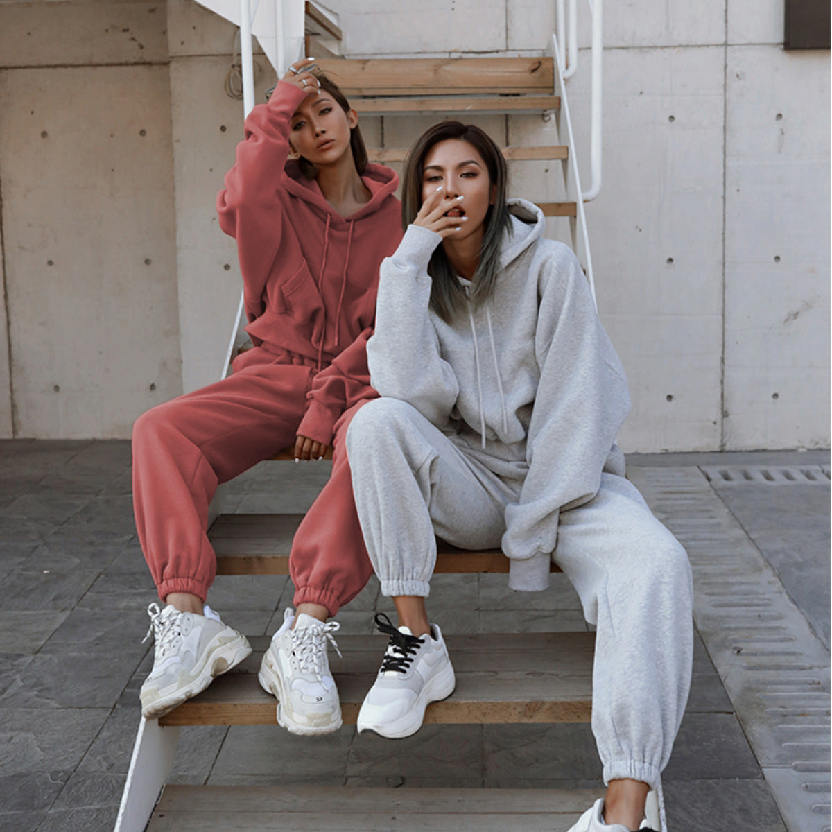 Women's Cozy Cropped Hoodie and High-Waisted Jogger Set