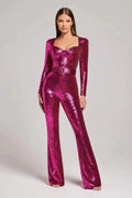 Women's Glamorous Sequin Jumpsuit with Chic Waistline