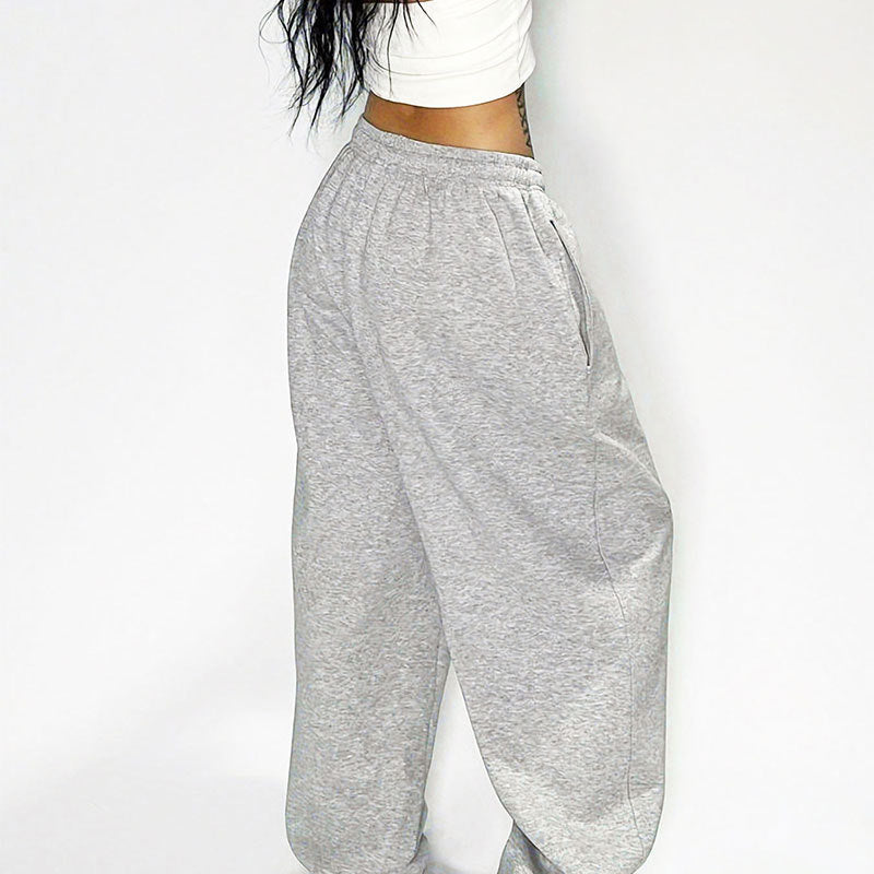 Comfortable Casual Pants with Elastic Waist and Wide Leg