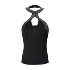 Women's Rhinestone Bodysuit with Open Back