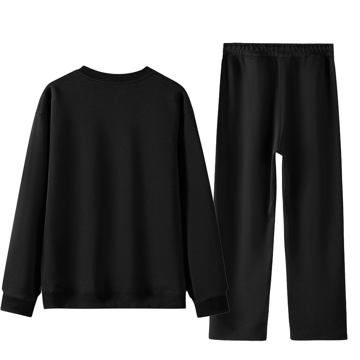Unisex Wide Lounge Set made of soft cotton blend with round neck sweatshirt and drawstring joggers