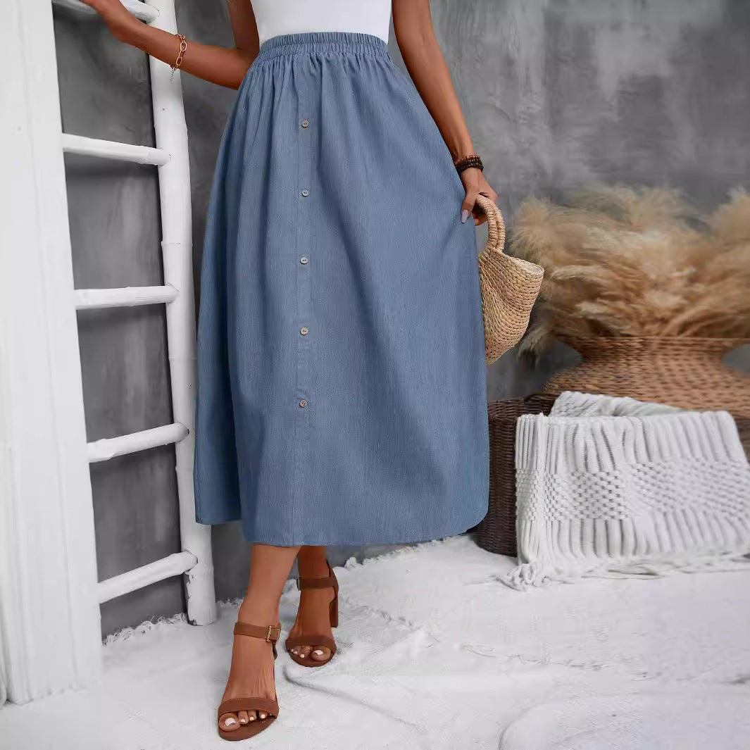 Women's Button-Front Maxi Skirt