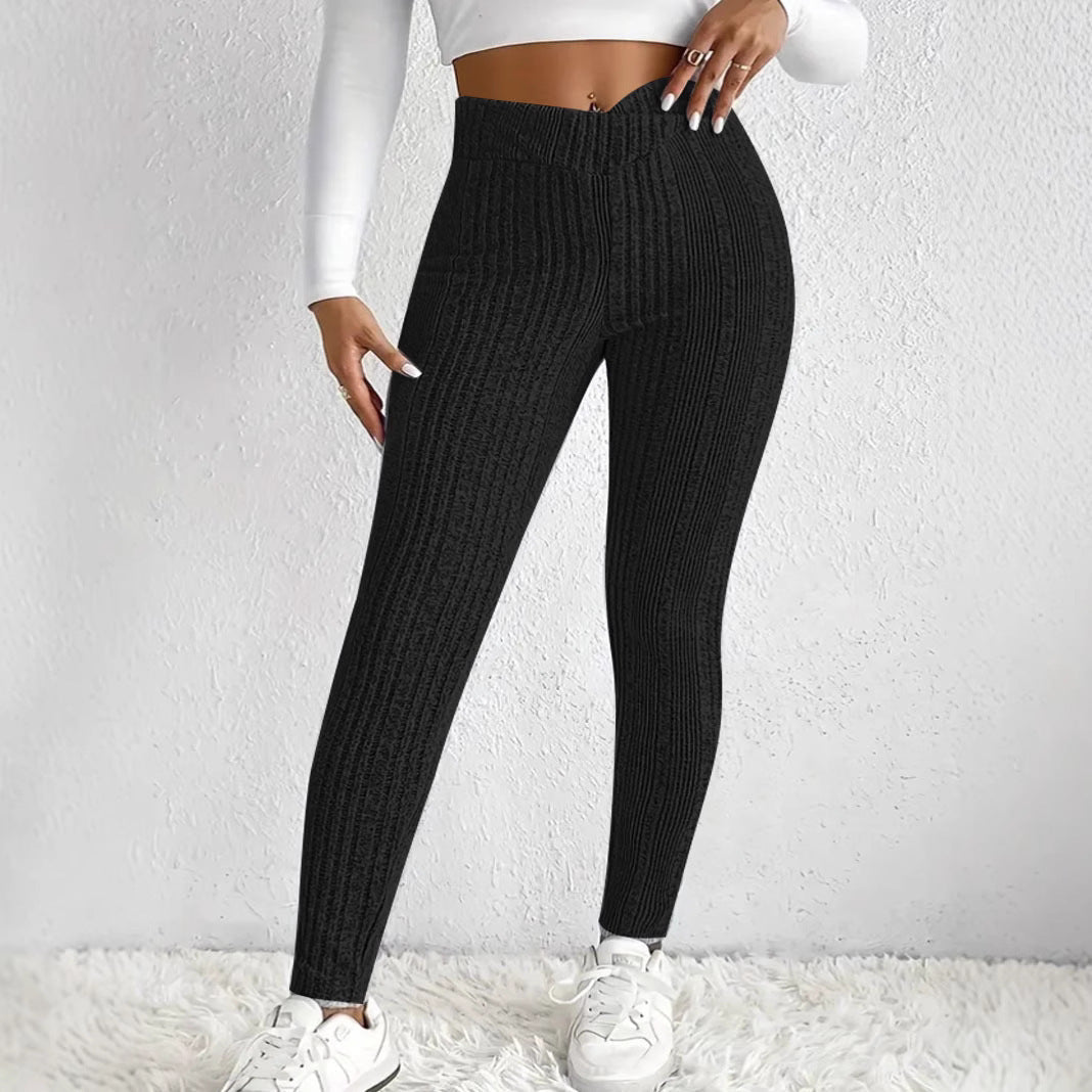Women's High-Quality Ribbed Knit Leggings