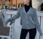 Women's Chunky Knit Cardigan with Buttons