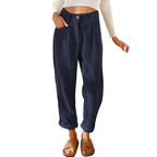 Women's High-Waist Pleated Trousers