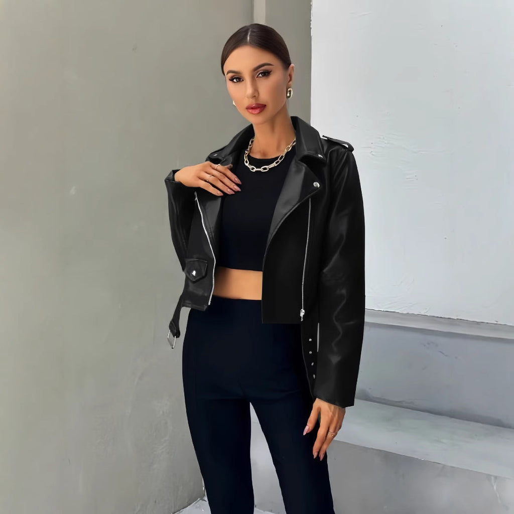 Women's Cropped Biker Jacket