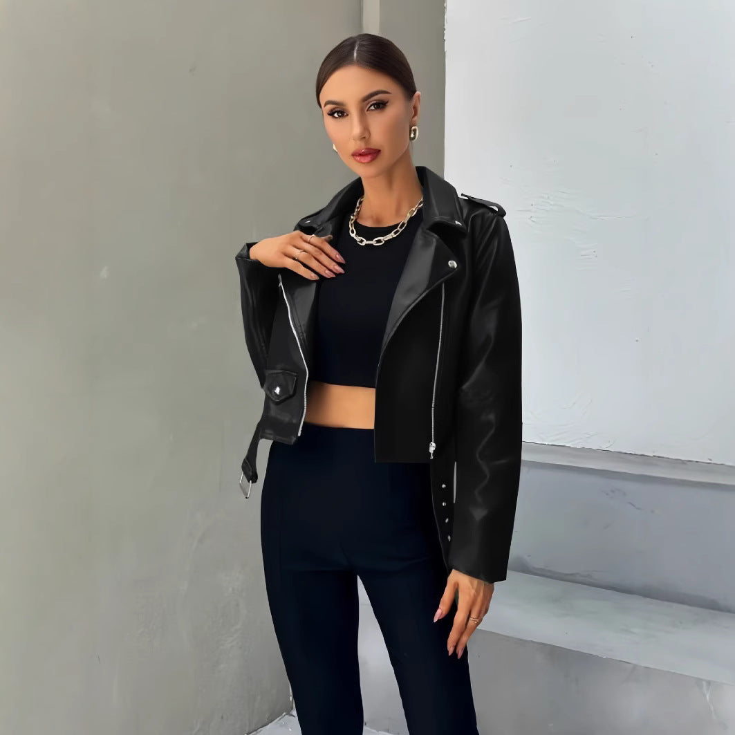 Women's Cropped Biker Jacket