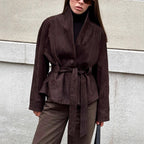 Elegant Reversible Suede Blazer Jacket