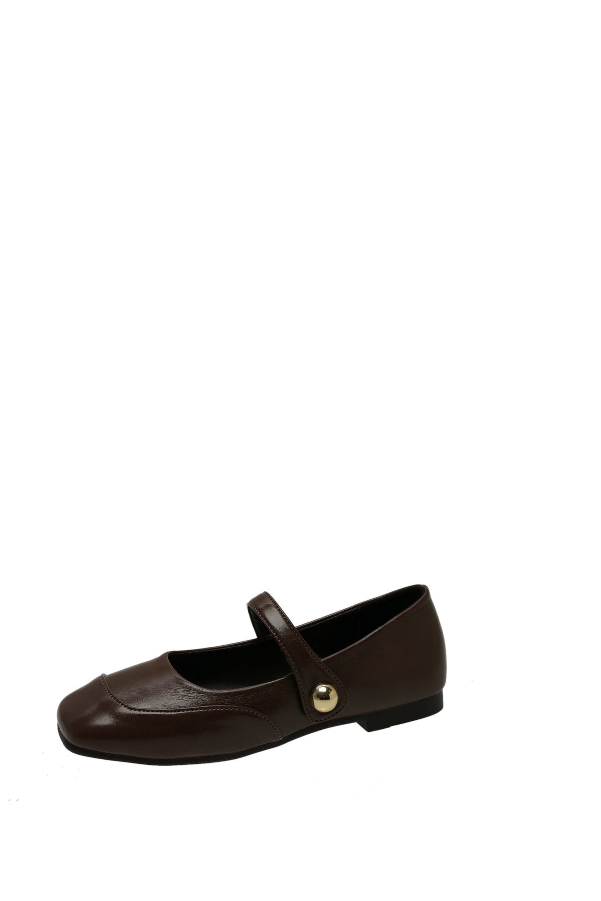Women's Leather Ballet Flats with Elegant Strap