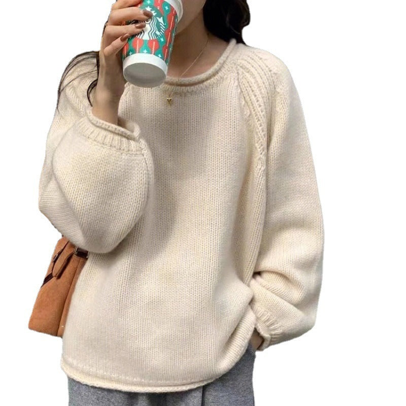 Women's Cozy Knit Sweater with Casual Cut and Airy Sleeves