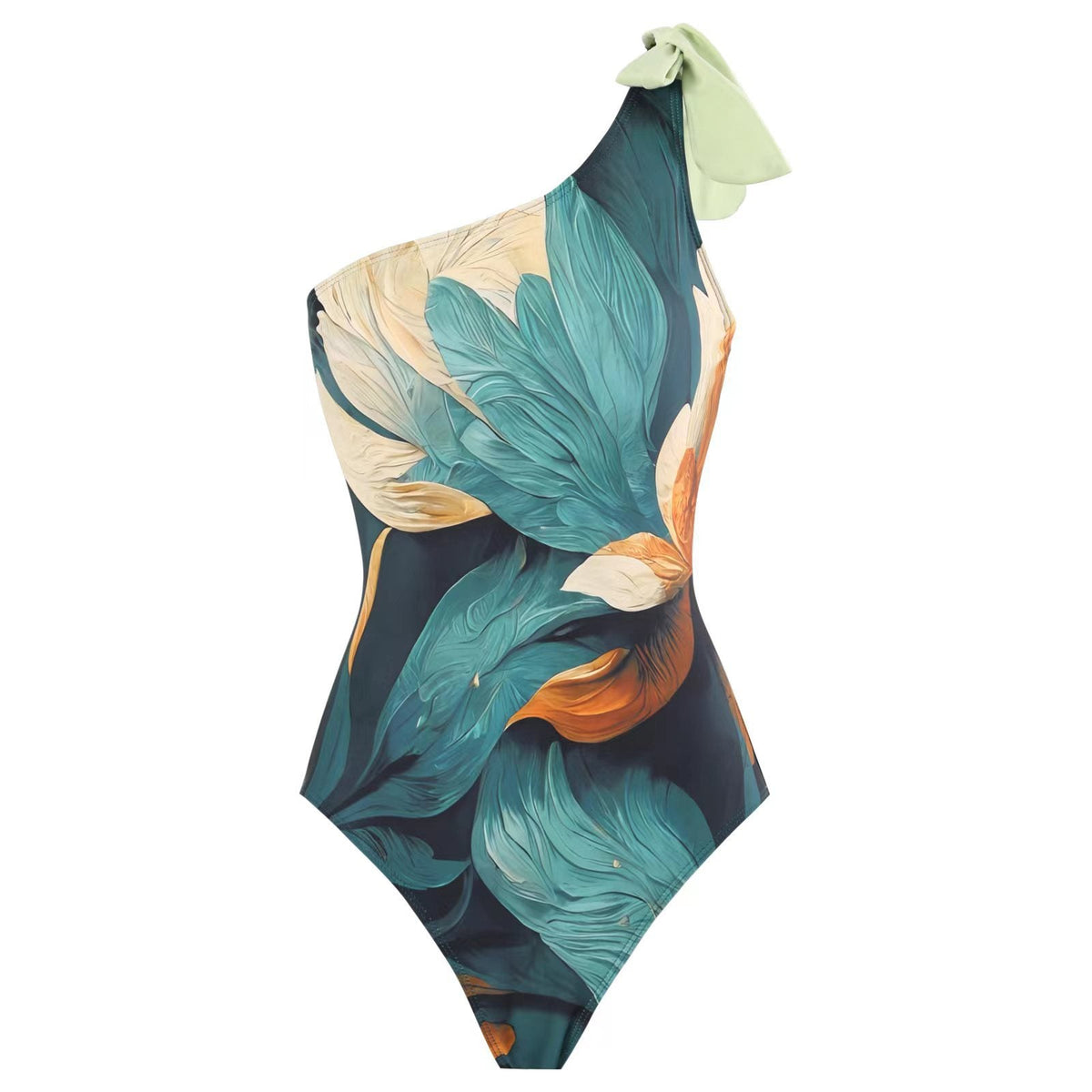 Women's Swimsuit Set with Elegant Asymmetrical Design and Playful Skirt Detail