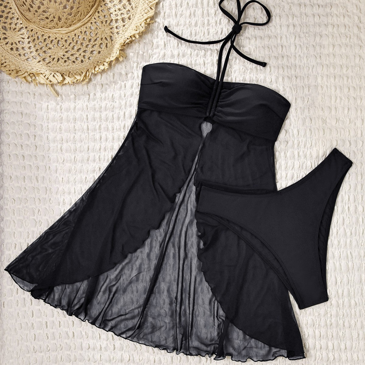 Women's Swimwear with Flowing Skirt and Lined Top