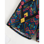 Women's Swim Trunks with Elastic Waist and Geometric Pattern