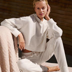Women's Relaxed Crop Sweatshirt and Jogger Set